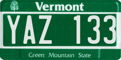 VT license plate YAZ133