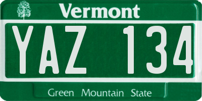 VT license plate YAZ134