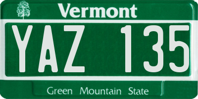 VT license plate YAZ135