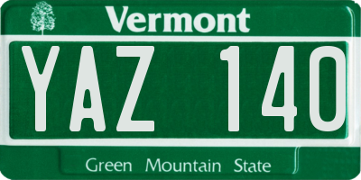 VT license plate YAZ140