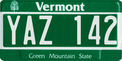 VT license plate YAZ142