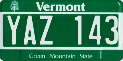 VT license plate YAZ143