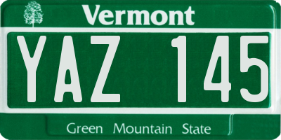 VT license plate YAZ145
