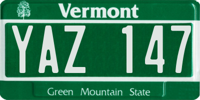 VT license plate YAZ147