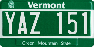 VT license plate YAZ151