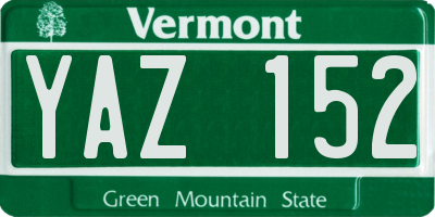 VT license plate YAZ152