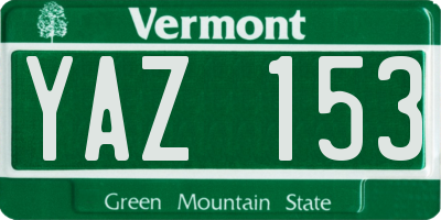 VT license plate YAZ153
