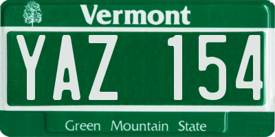 VT license plate YAZ154