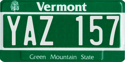 VT license plate YAZ157