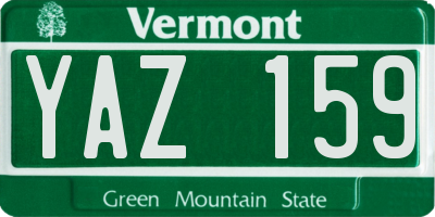 VT license plate YAZ159