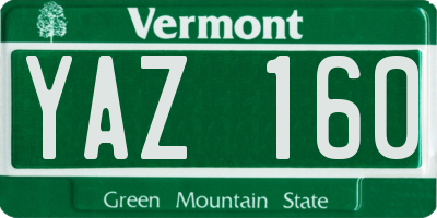 VT license plate YAZ160