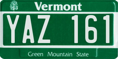 VT license plate YAZ161