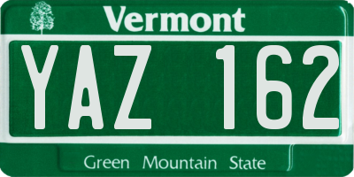 VT license plate YAZ162