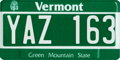 VT license plate YAZ163