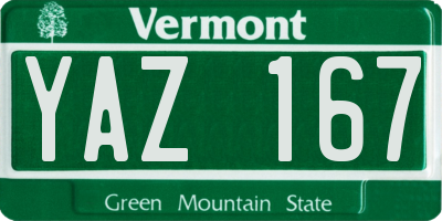 VT license plate YAZ167