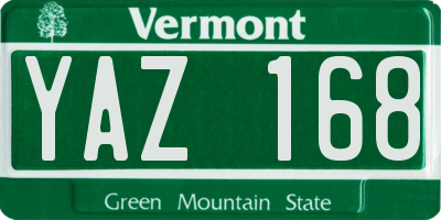 VT license plate YAZ168
