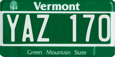 VT license plate YAZ170