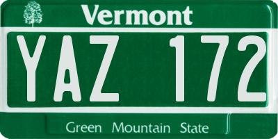VT license plate YAZ172