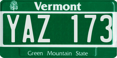 VT license plate YAZ173