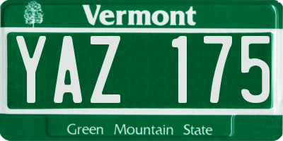 VT license plate YAZ175