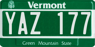 VT license plate YAZ177