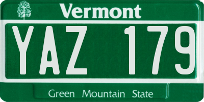 VT license plate YAZ179