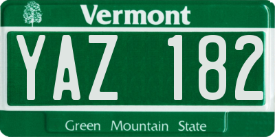 VT license plate YAZ182