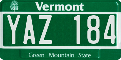 VT license plate YAZ184