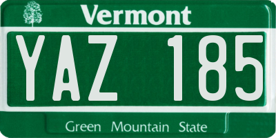 VT license plate YAZ185