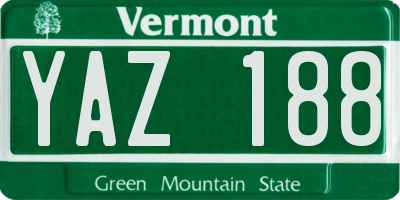 VT license plate YAZ188
