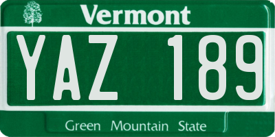 VT license plate YAZ189