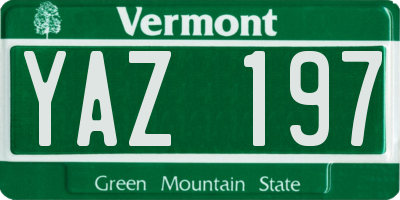 VT license plate YAZ197