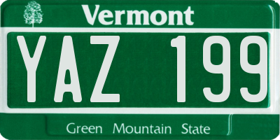 VT license plate YAZ199