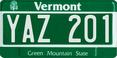 VT license plate YAZ201