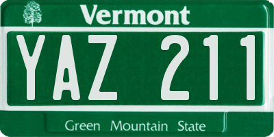 VT license plate YAZ211