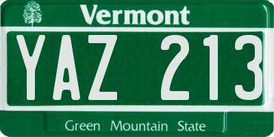 VT license plate YAZ213