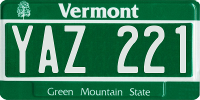 VT license plate YAZ221