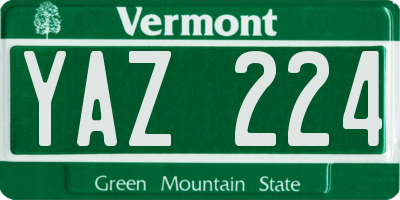 VT license plate YAZ224