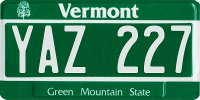 VT license plate YAZ227