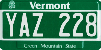 VT license plate YAZ228
