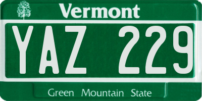 VT license plate YAZ229