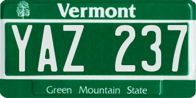 VT license plate YAZ237