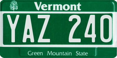 VT license plate YAZ240