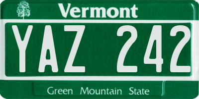 VT license plate YAZ242