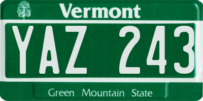 VT license plate YAZ243