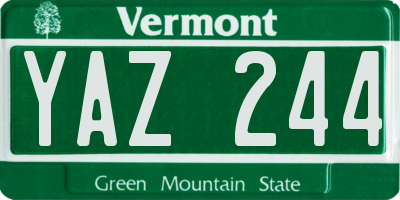 VT license plate YAZ244