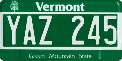 VT license plate YAZ245