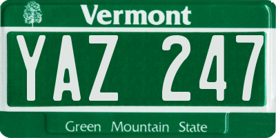 VT license plate YAZ247