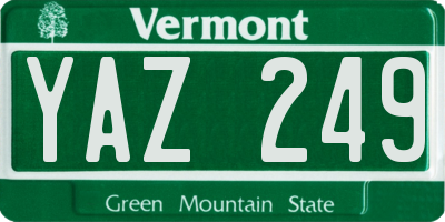 VT license plate YAZ249