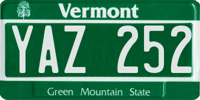 VT license plate YAZ252